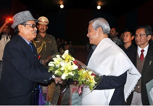 The Governor of Arunachal Pradesh, Shri JP Rajkhowa with Film Producer and Director Shri Jahnu Barua on the occasion of Northeast Film festival at Indira Gandhi Park, Itanagar on 17th  February 2016.